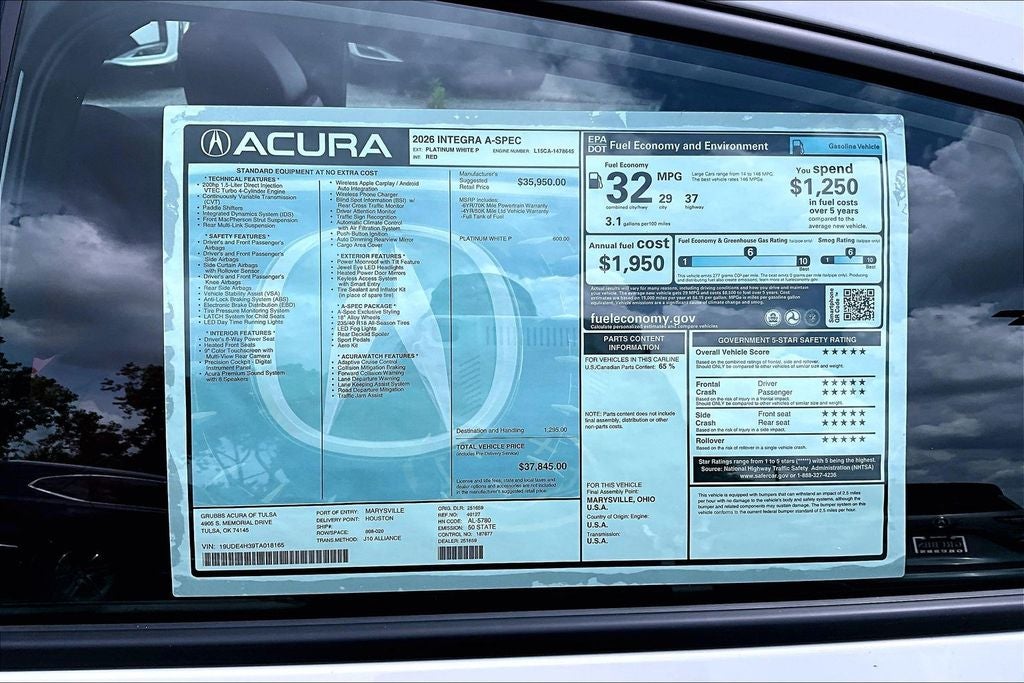 2026 Acura Integra A-Spec Package