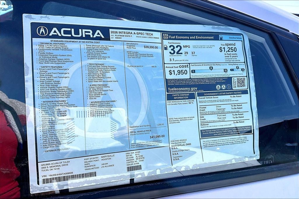 2026 Acura Integra A-Spec Tech Package
