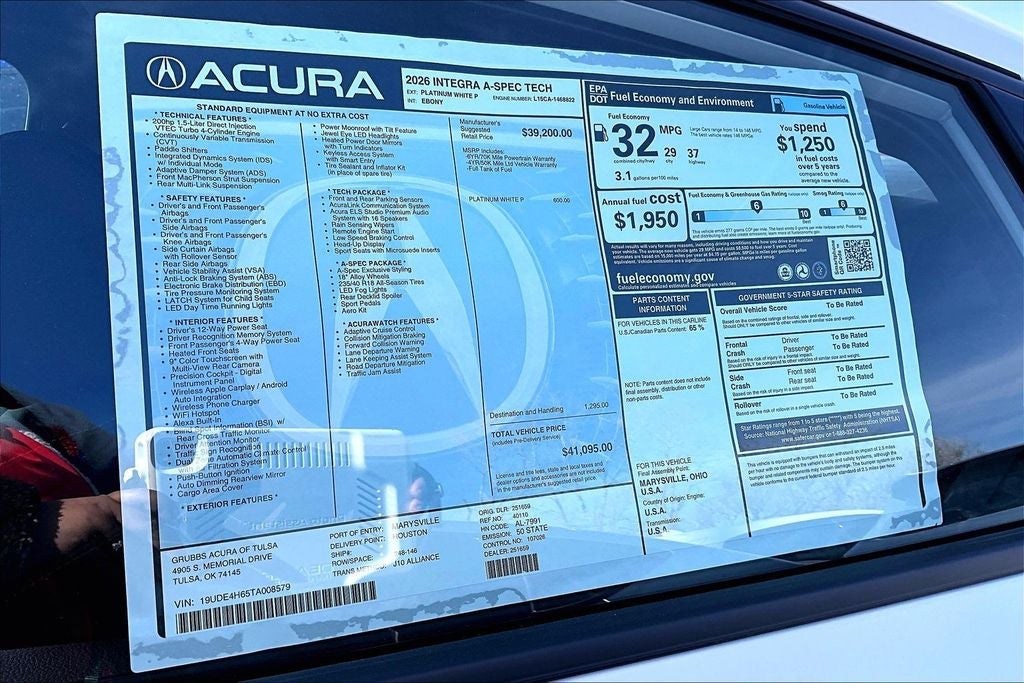 2026 Acura Integra A-Spec Tech Package