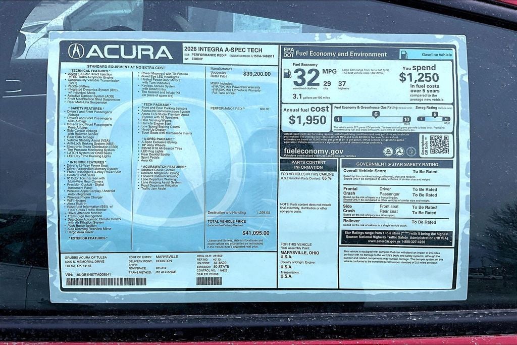 2026 Acura Integra A-Spec Tech Package