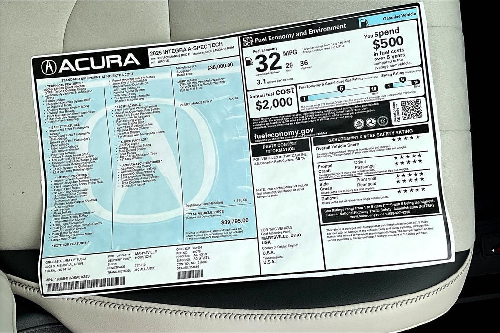 2025 Acura Integra A-Spec Tech Package