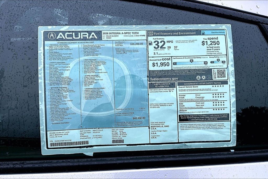 2026 Acura Integra A-Spec Tech Package