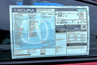 2026 Acura Integra A-Spec Tech Package
