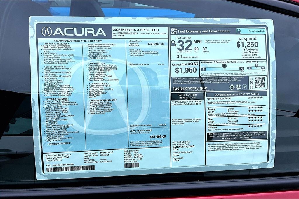 2026 Acura Integra A-Spec Tech Package