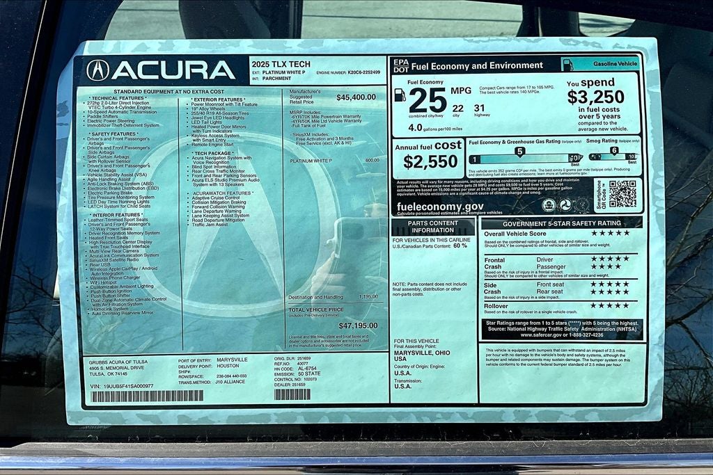 2025 Acura TLX Technology Package