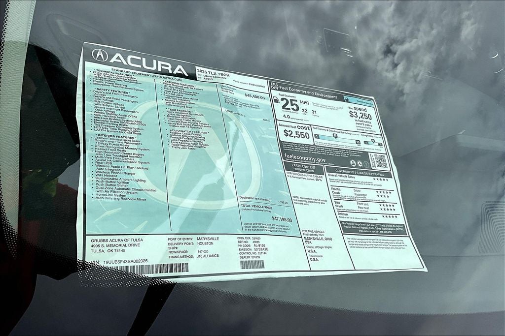 2025 Acura TLX Technology Package