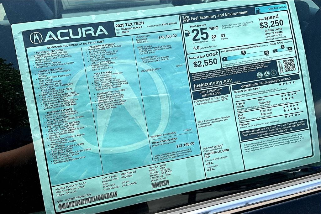 2025 Acura TLX Technology Package
