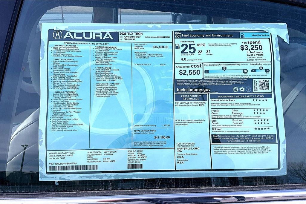 2025 Acura TLX Technology Package