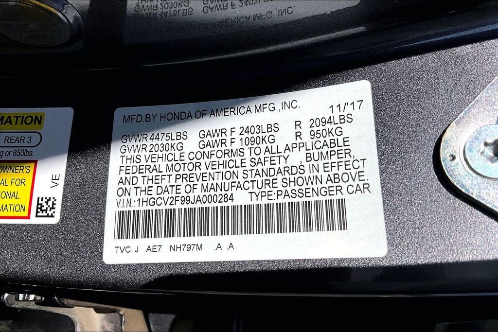 2018 Honda Accord Touring 2.0T