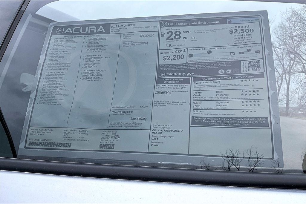 2026 Acura ADX A-Spec Package