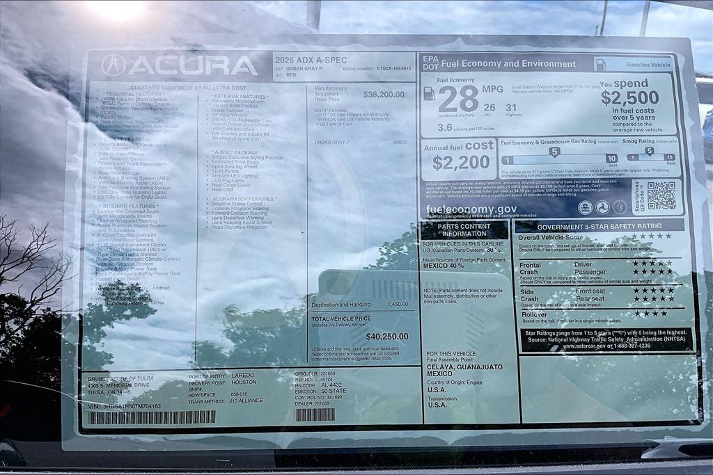 2026 Acura ADX A-Spec Package