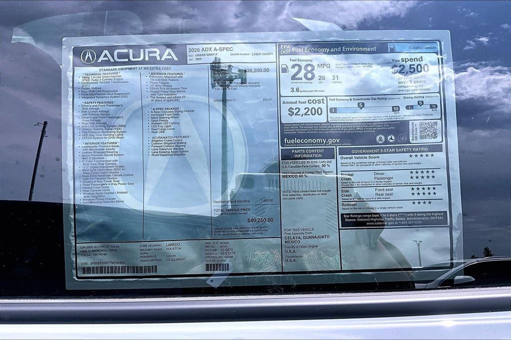 2026 Acura ADX A-Spec Package