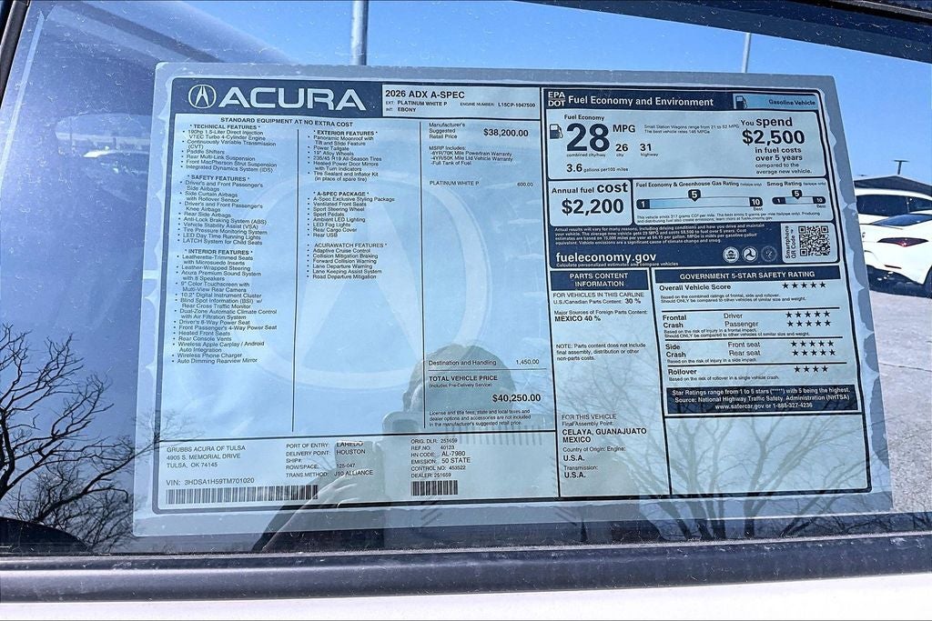 2026 Acura ADX A-Spec Package