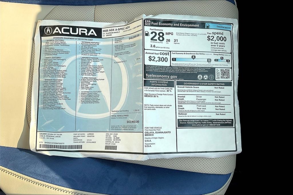 2025 Acura ADX A-Spec Advance Package