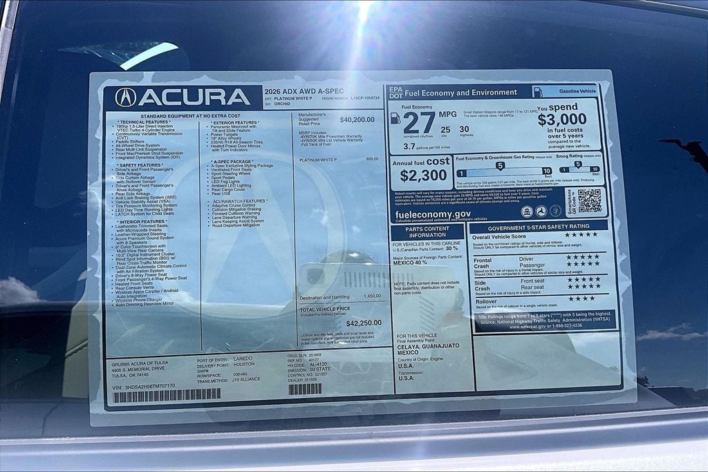 2026 Acura ADX A-Spec Package