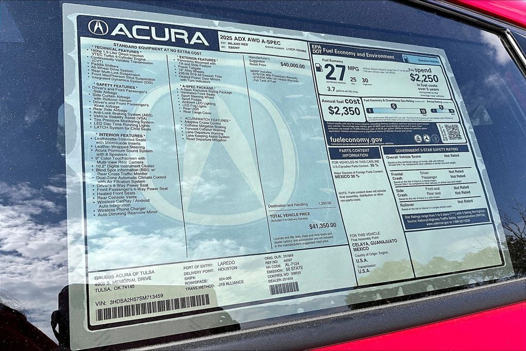 2025 Acura ADX A-Spec Package