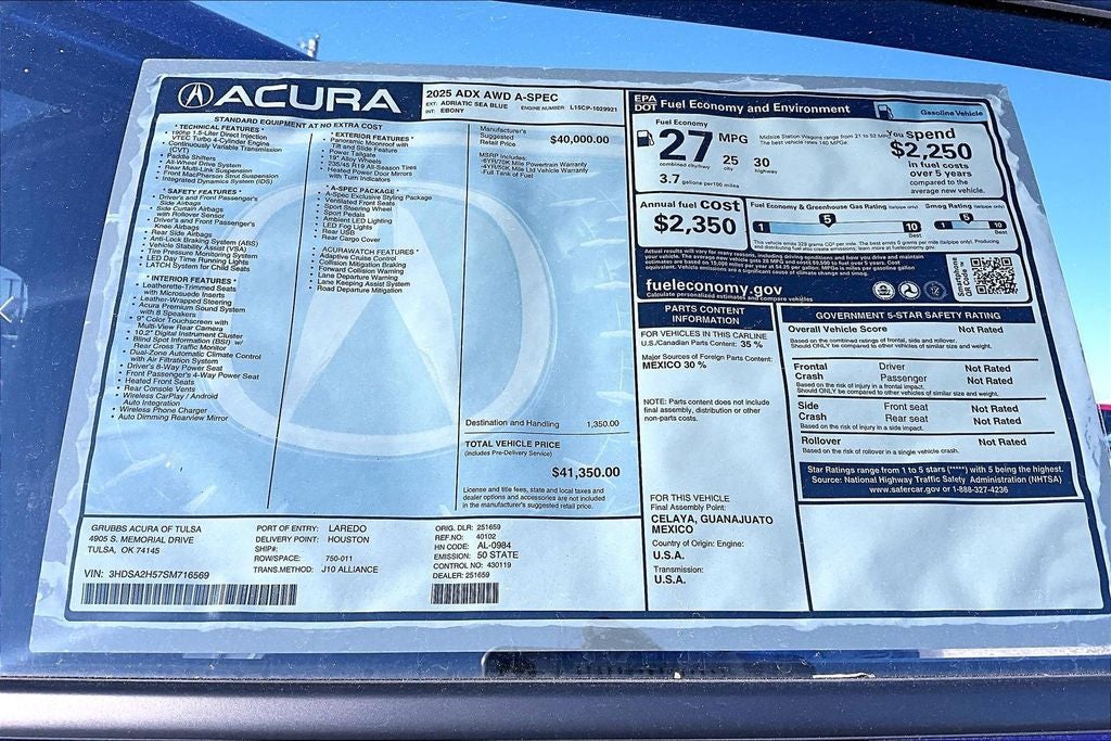 2025 Acura ADX A-Spec Package