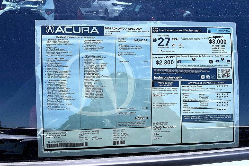 2026 Acura ADX A-Spec Advance Package