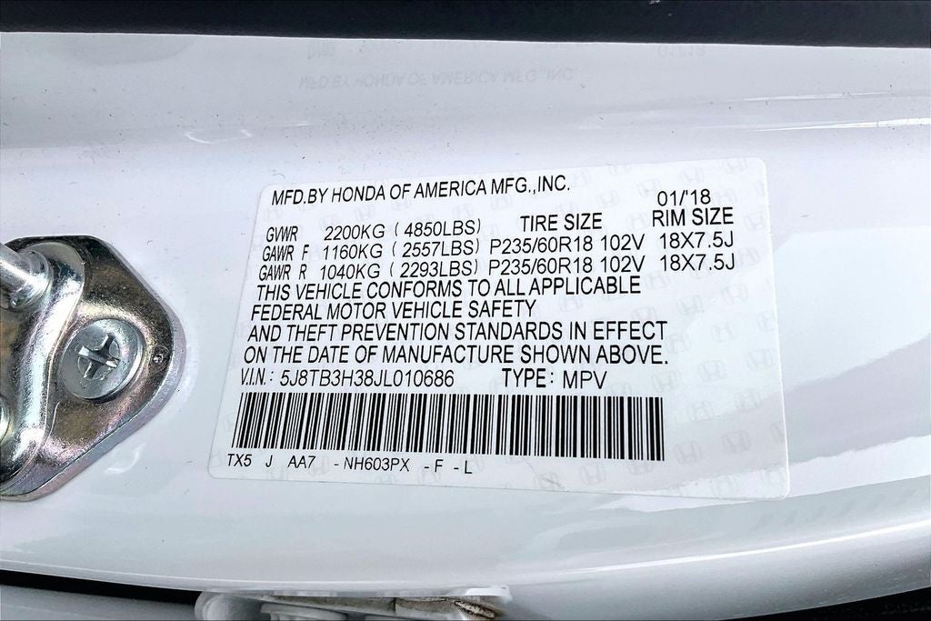 2018 Acura RDX AcuraWatch Plus Package