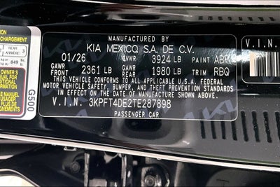 2026 Kia K4 LXS