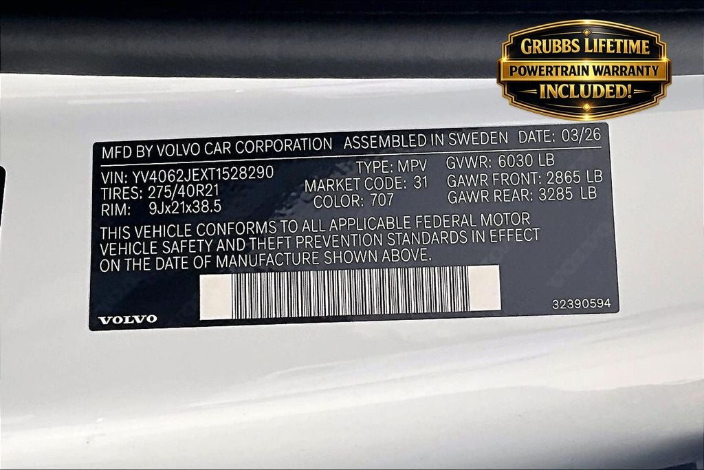 2026 Volvo XC90 B6 Plus 6-Seater