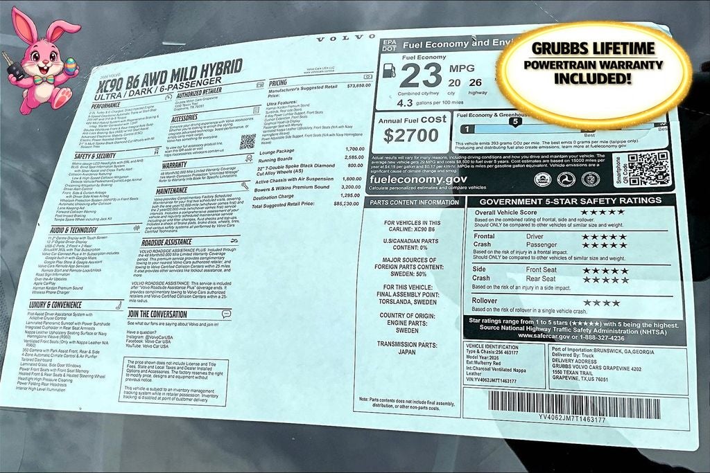 2026 Volvo XC90 B6 Ultra