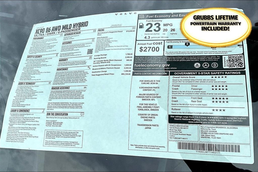 2026 Volvo XC90 B6 Ultra