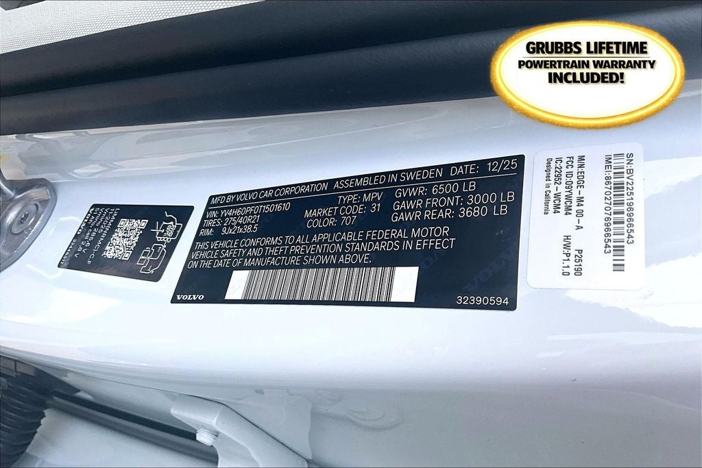 2026 Volvo XC90 Plug-In Hybrid T8 Ultra 7 Passenger