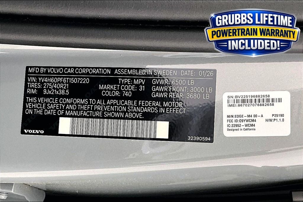 2026 Volvo XC90 Plug-In Hybrid T8 Ultra 7 Passenger