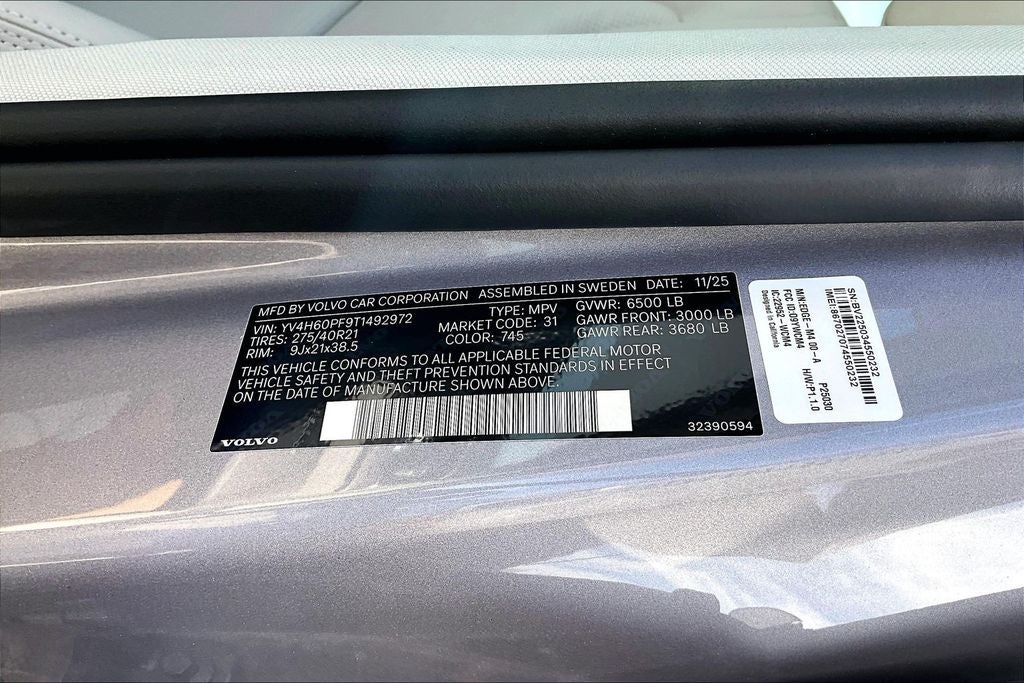 2026 Volvo XC90 Plug-In Hybrid T8 Ultra 7 Passenger