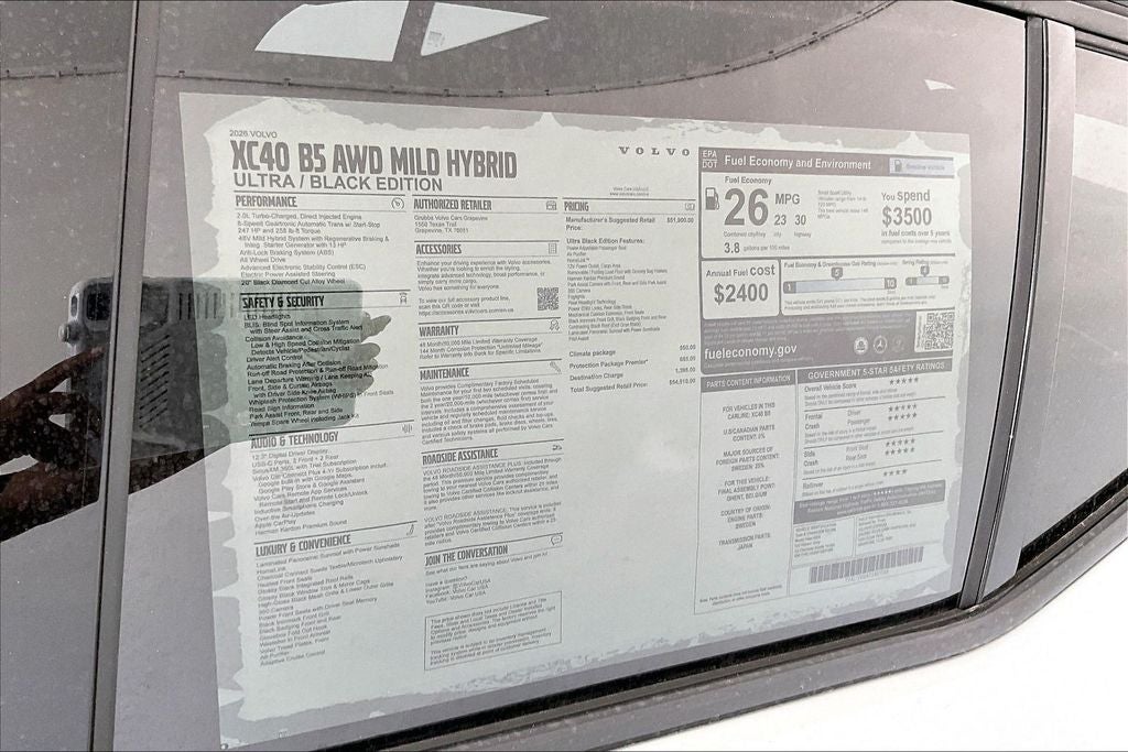 2026 Volvo XC40 B5 Ultra Black Edition