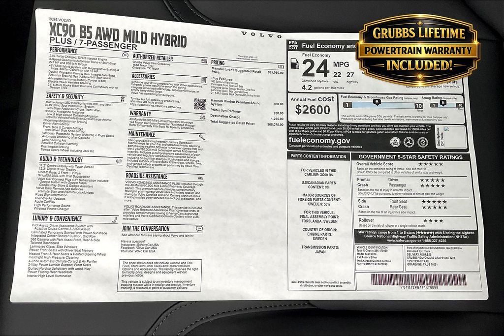 2026 Volvo XC90 B5 Plus
