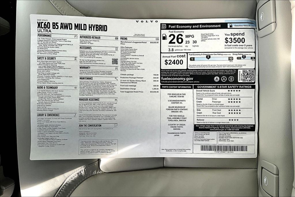 2026 Volvo XC60 B5 Ultra