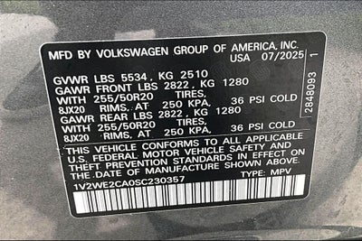 2025 Volkswagen Atlas Cross Sport 2.0T SE w/Technology