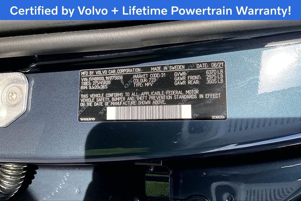 2022 Volvo XC90 Recharge Plug-In Hybrid T8 Inscription 6 Passenger