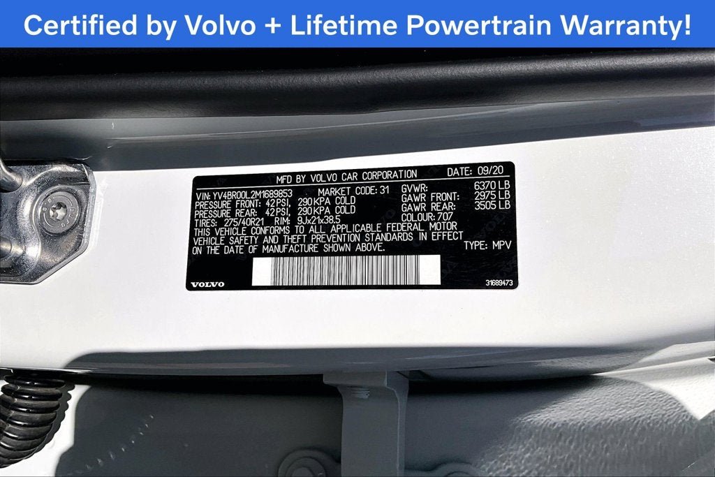 2021 Volvo XC90 Recharge Plug-In Hybrid T8 Inscription 6 Passenger