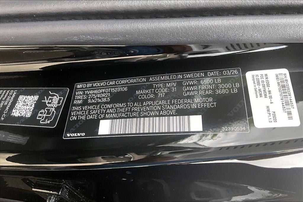 2026 Volvo XC90 Plug-In Hybrid T8 Ultra 7 Passenger