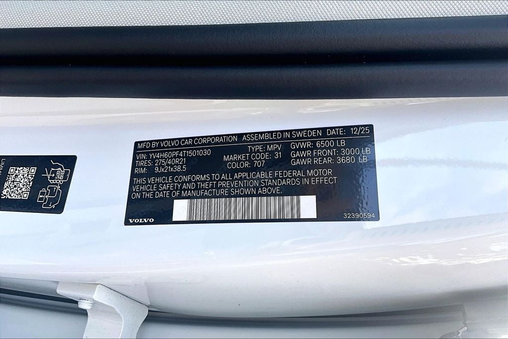 2026 Volvo XC90 Plug-In Hybrid T8 Ultra 7 Passenger