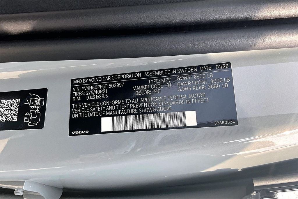 2026 Volvo XC90 Plug-In Hybrid T8 Ultra 7 Passenger