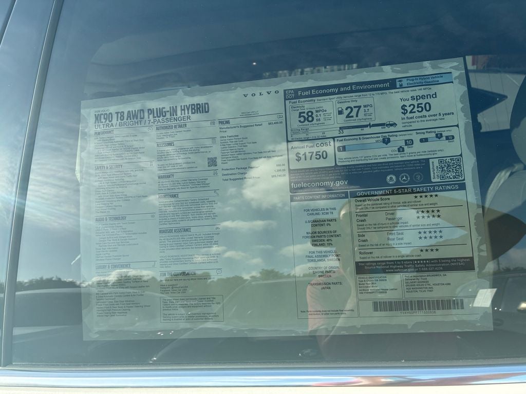 2026 Volvo XC90 Plug-In Hybrid T8 Ultra 7 Passenger