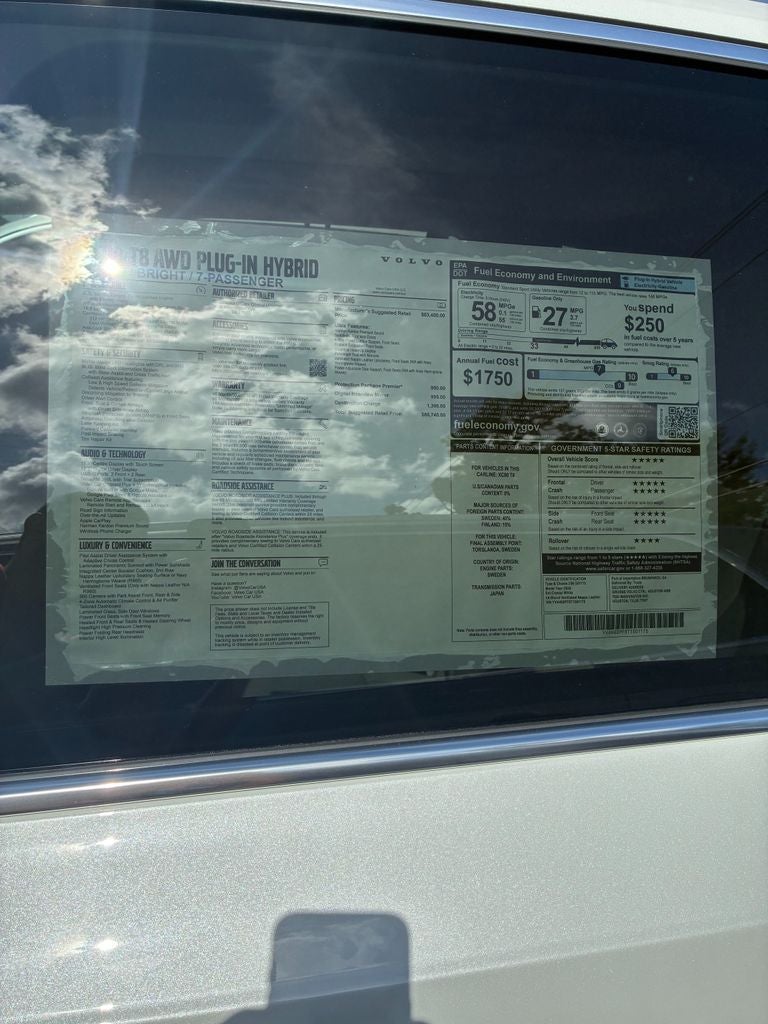 2026 Volvo XC90 Plug-In Hybrid T8 Ultra 7 Passenger