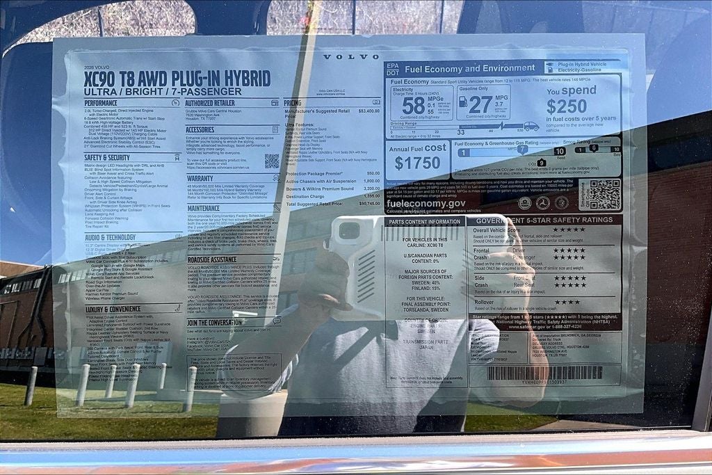 2026 Volvo XC90 Plug-In Hybrid T8 Ultra 7 Passenger