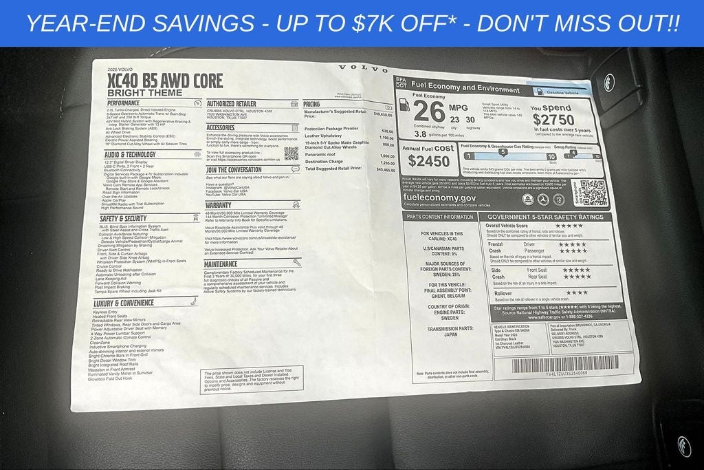 2025 Volvo XC40 B5 Core