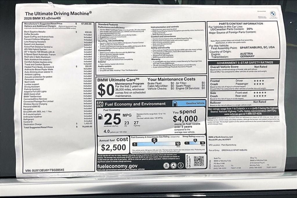 2026 BMW X5 sDrive40i