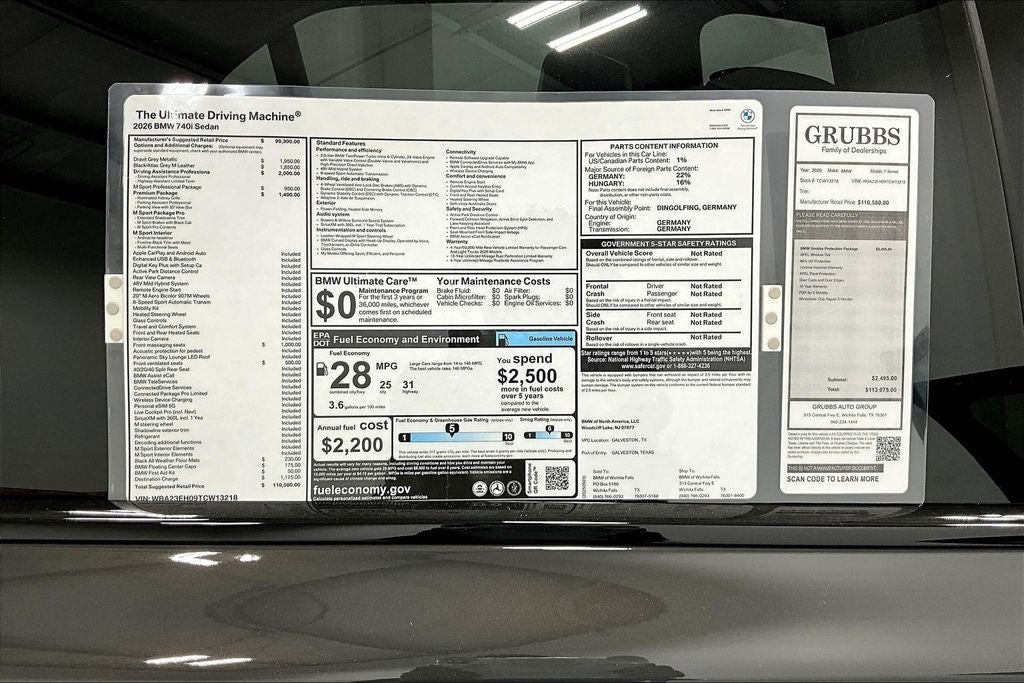 2026 BMW 7 Series 740i