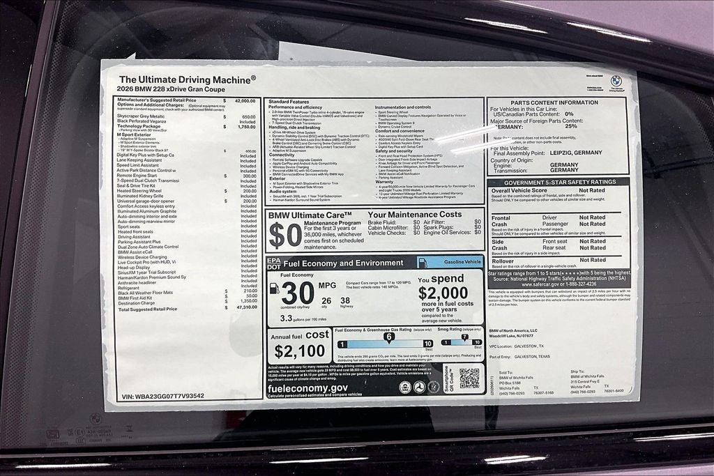 2026 BMW 2 Series 228 Gran Coupe