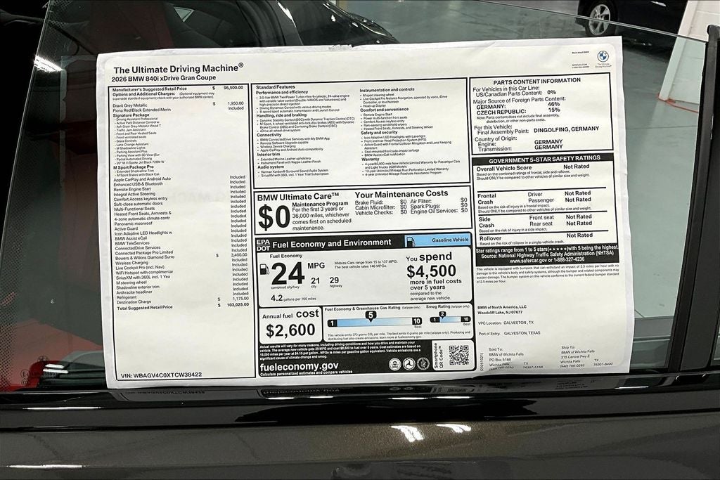 2026 BMW 8 Series 840