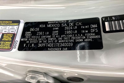 2026 Kia K4 LX