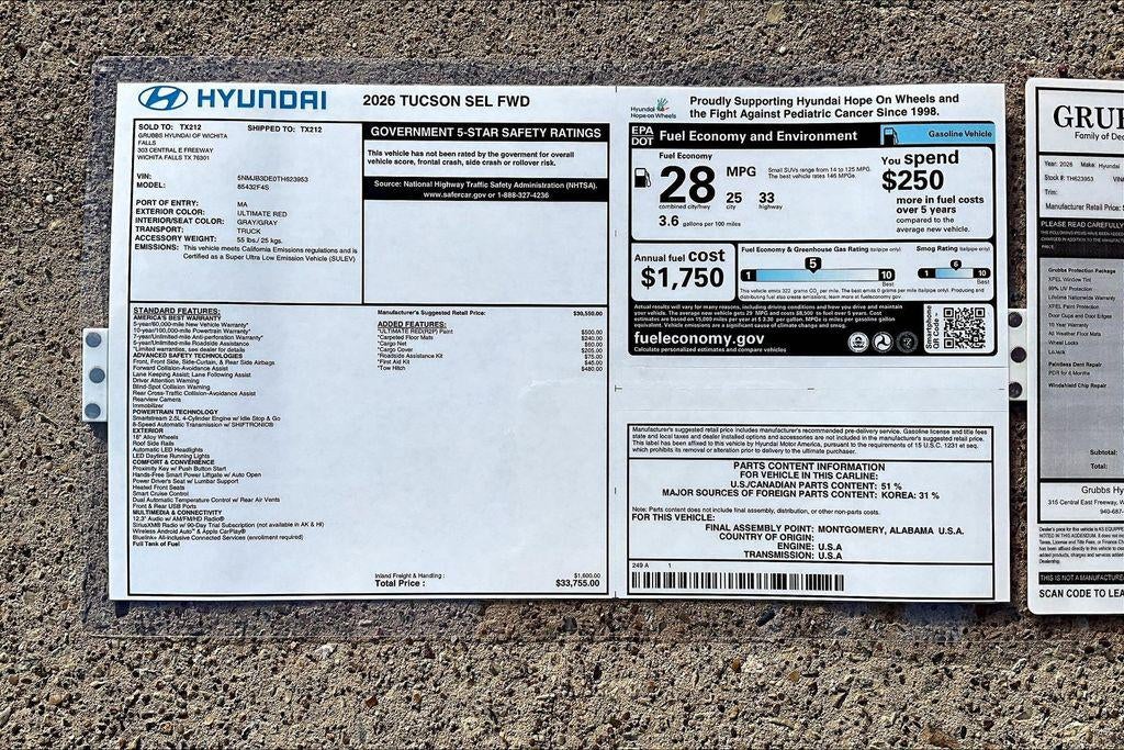 2026 Hyundai Tucson SEL FWD