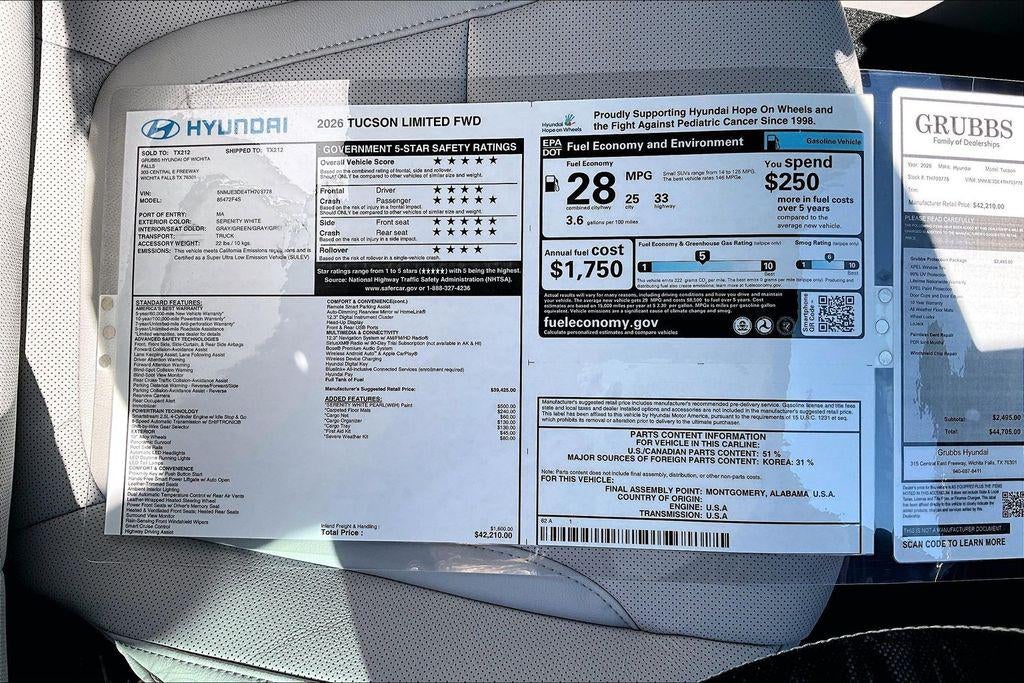 2026 Hyundai Tucson Limited FWD